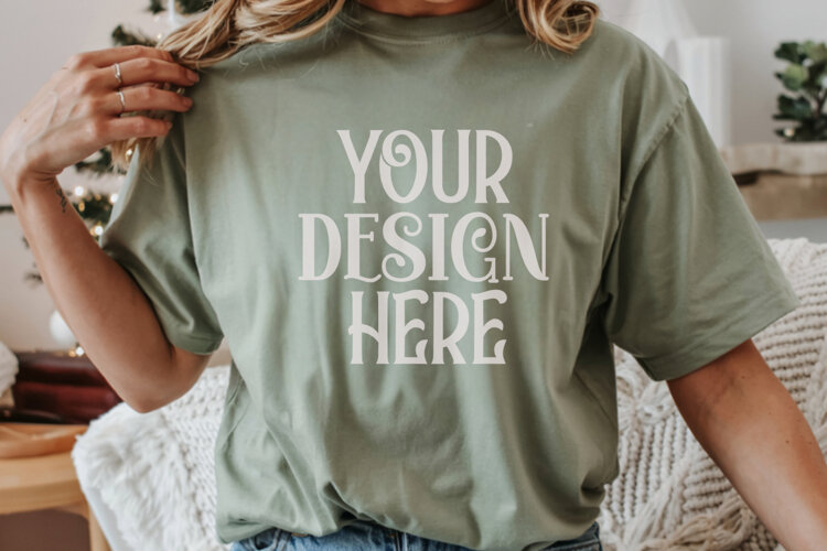Moss Comfort Colors 1717 Christmas Mockup, CC 1717Comfort Co example image 1