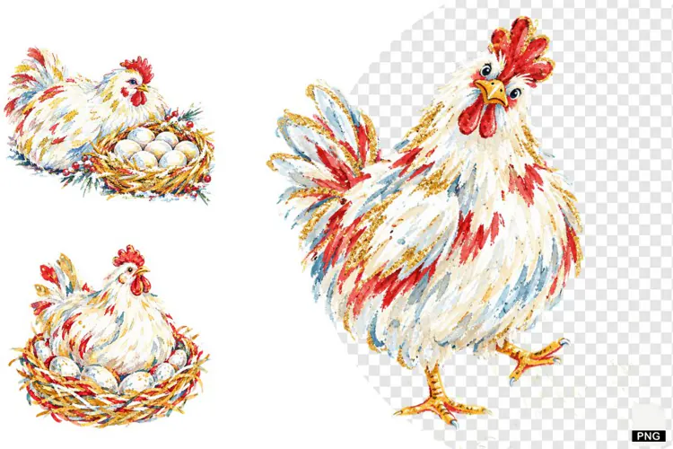 Christmas Chicken Coop Clipart