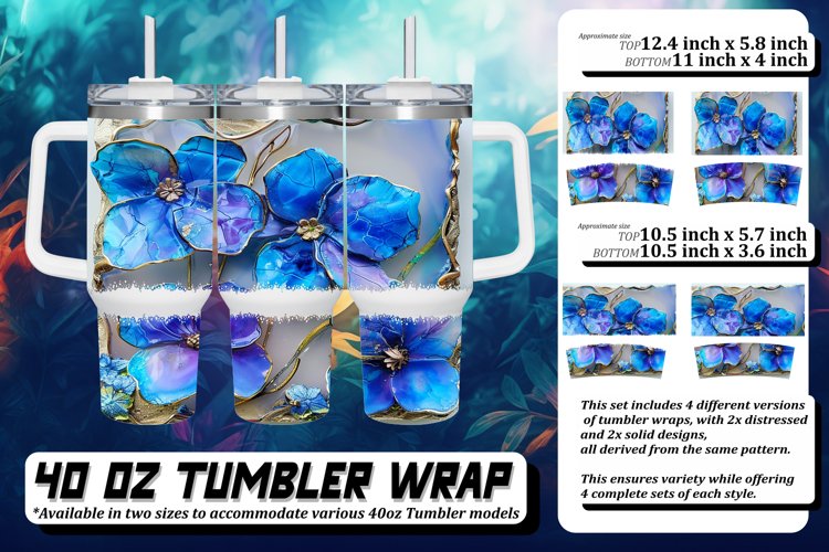 Whimsical Blooms: Tumbler Wrap Summer 40oz example image 1