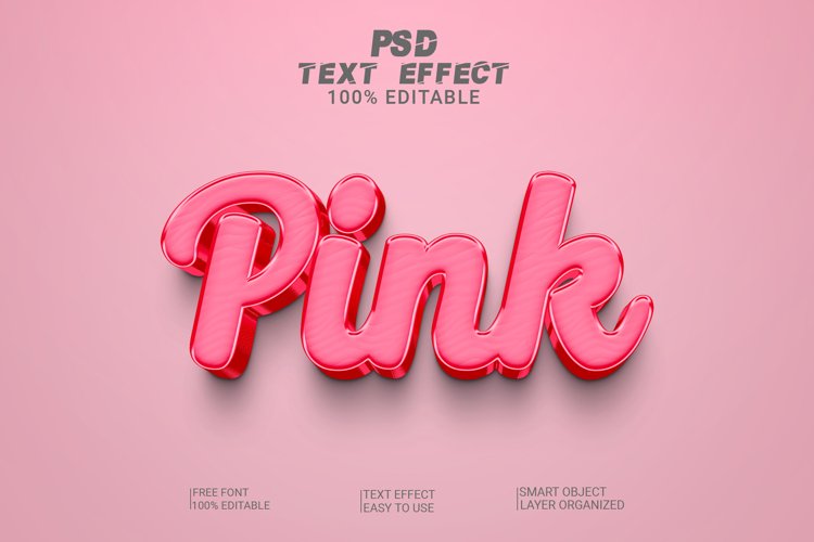 Pink 3d Editable Text Effect Style (2487276)