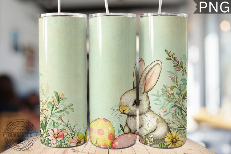 Spring Easter Tumbler Wrap - High Quality 300 Dpi example image 1
