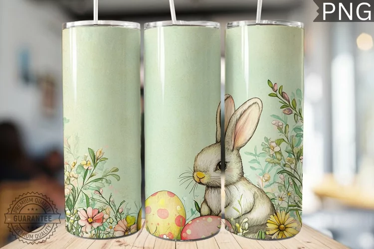 Spring Easter Tumbler Wrap - High Quality 300 Dpi