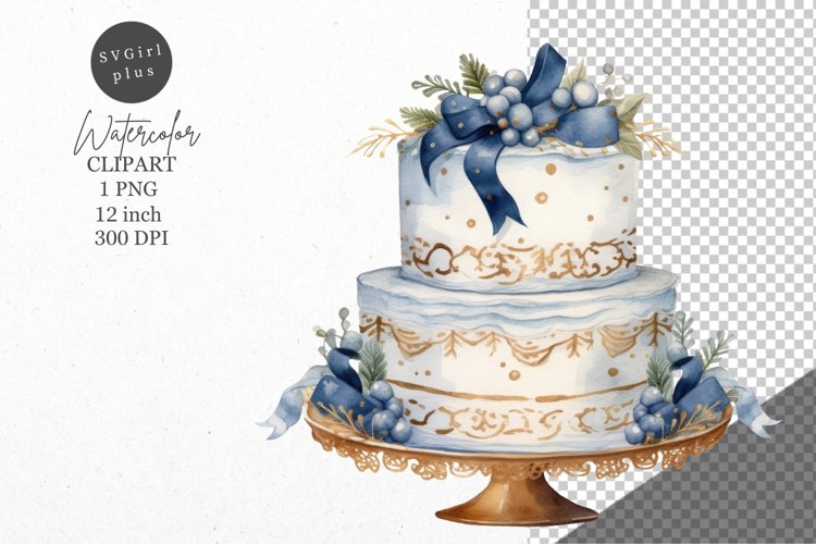 Christmas clipart, Cake clipart, Blue Christmas