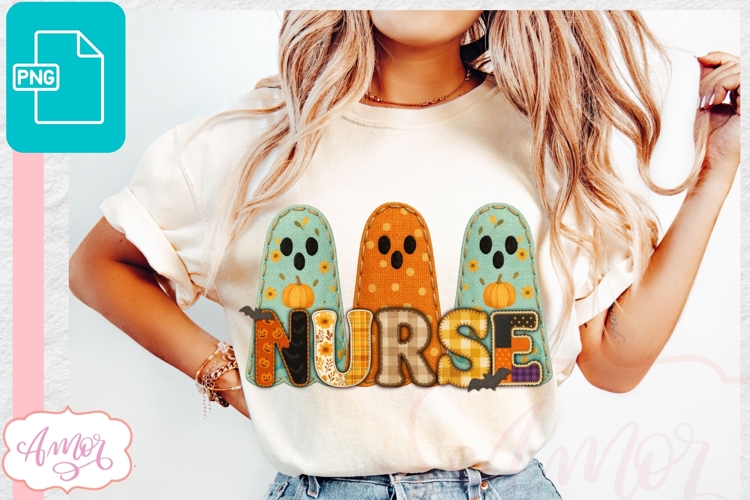 Fall Nurse Sublimation design PNG| Halloween Nurse Shirt PNG