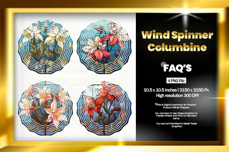 Columbine Wind Spinner Sublimation - 04 Variations