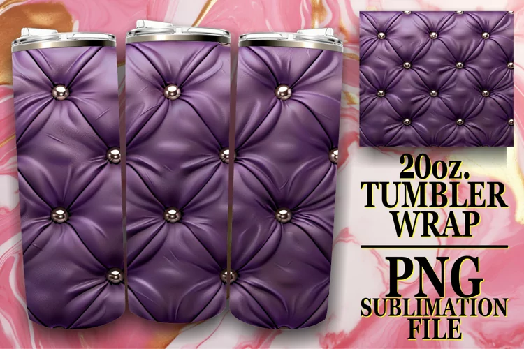 3D Texture Design Tumbler Wrap PNG, 20oz