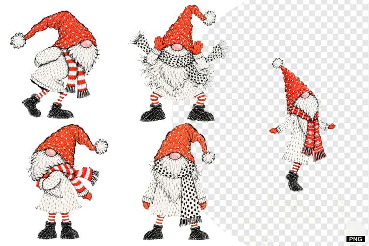 Christmas Gnomes Clipart
