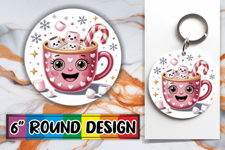 Timeless Circle Car Coasters, Cute Christmas