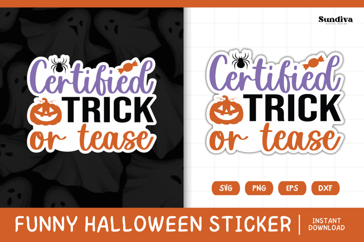 Funny Halloween Sticker | Certified Trick Or Tease