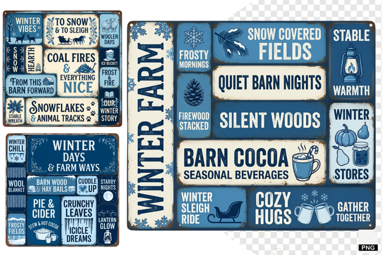 Winter Farm Signs PNG