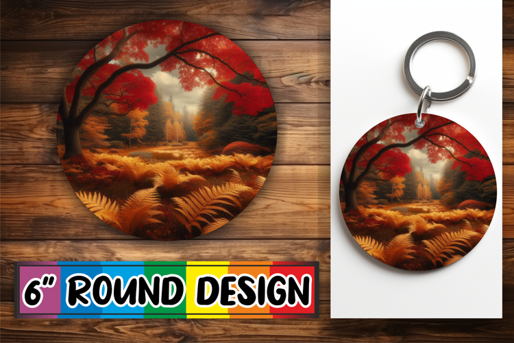 Cheerful Circle Keychains Design, Autumn