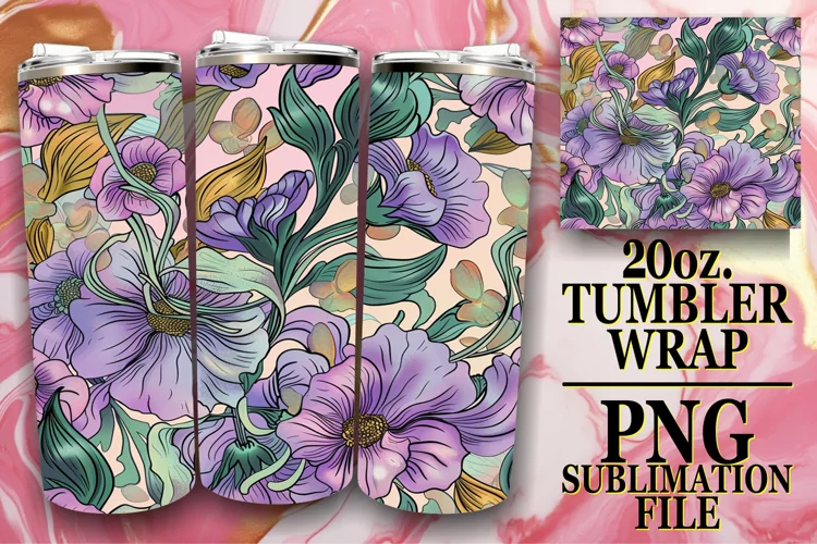 Whimsical Petal Paradise Tumbler Wrap, Colorful Wonderland