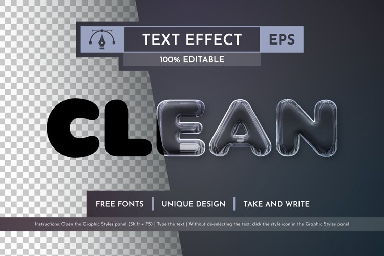 Clean Editable Text Effect, Graphic Style example image 1