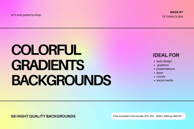 58 Colorful gradient background bundle example image 1