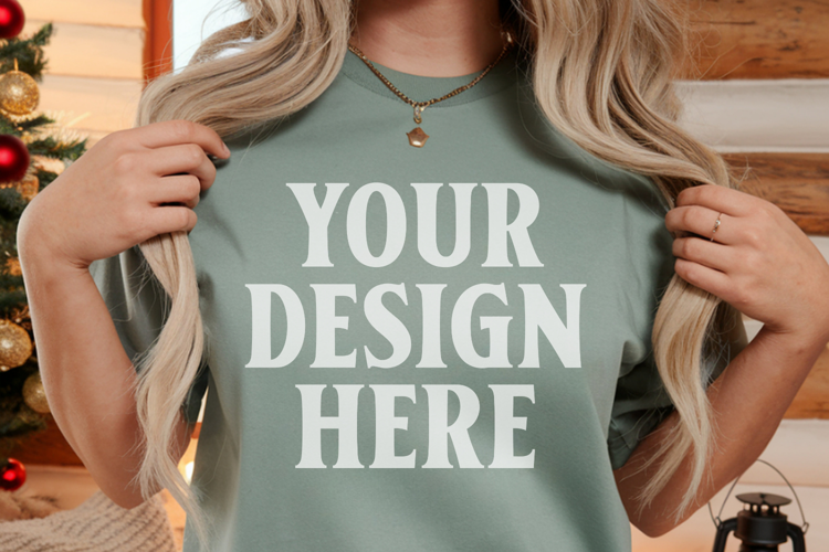 Moss Christmas Comfort Colors 1717 Mockups, CC 1717 m