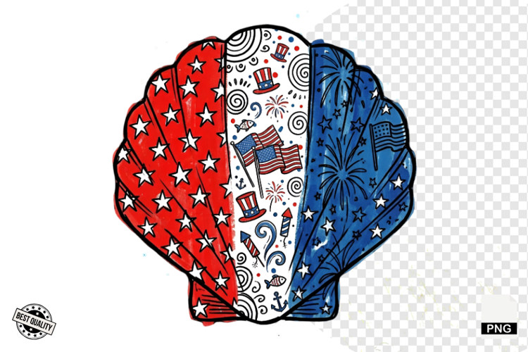 4th of July Undersea Life Clipart example image 1