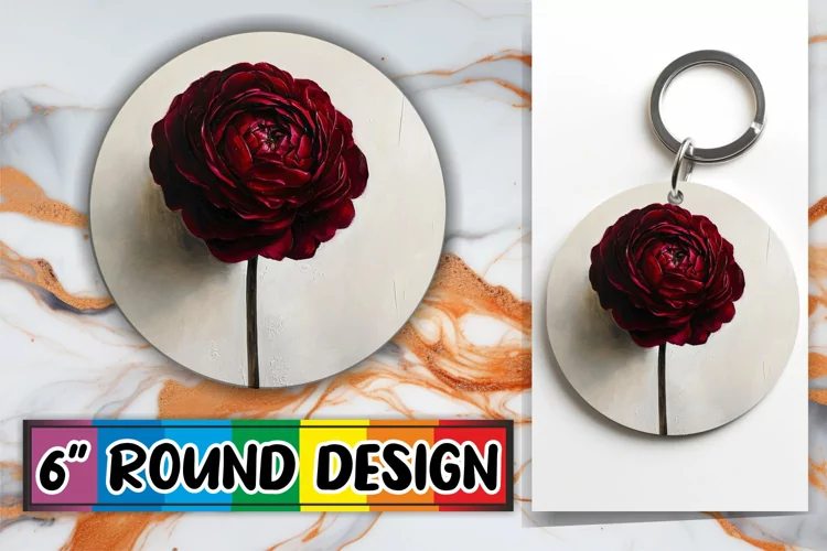 Spring Serenade Circle Wrap: Vibrant Sublimation Keychain
