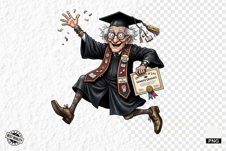 Whimsical Graduation Grandpa Clipart