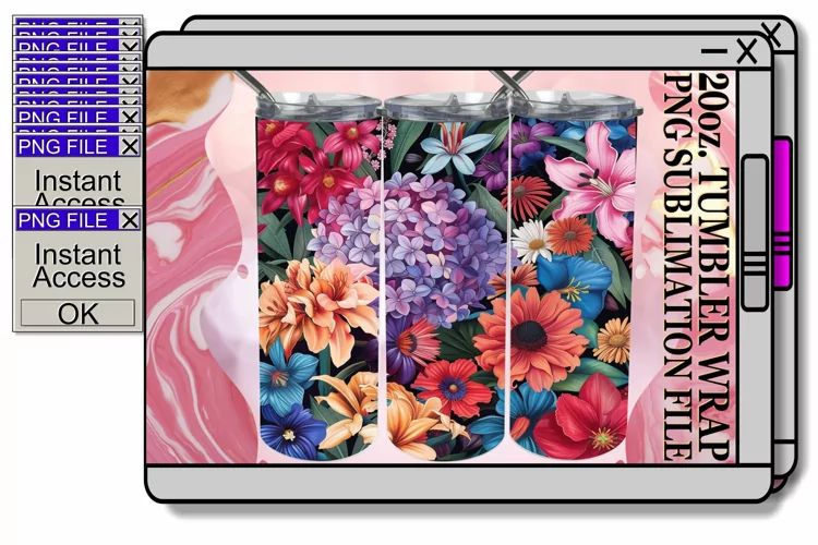Elegant Springtime Blossom Sublimation Tumbler 20oz