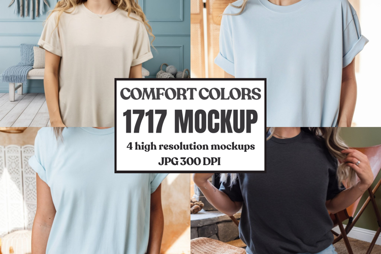 Comfort Colors 1717 T-Shirt Mockup | Garment Dyed Tee Mockup