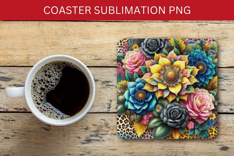 square coaster - sunflowers pattern