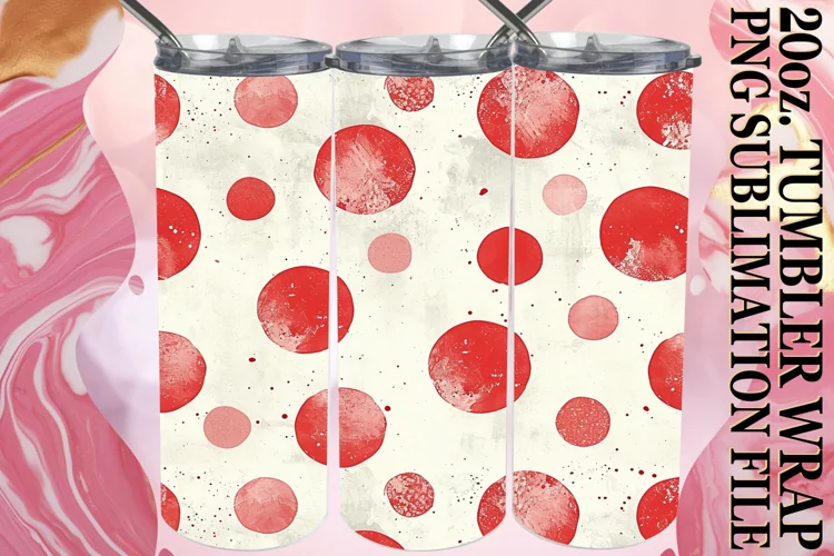 Sublimation Red Glitter Tumbler Art
