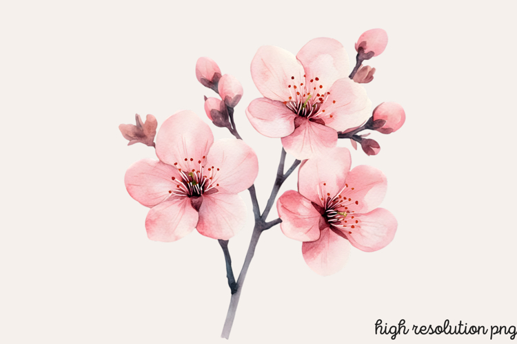 Watercolor Spring Flowers Clipart PNG