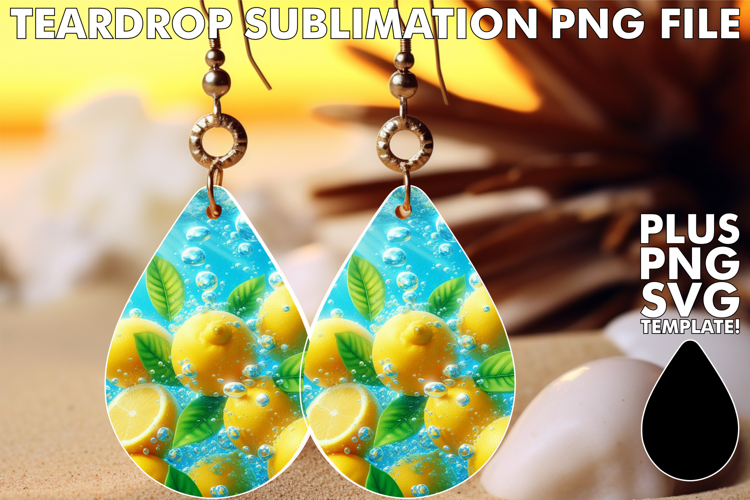 Cheerful Teardrop Earrings Design PNG, 3D Fruits