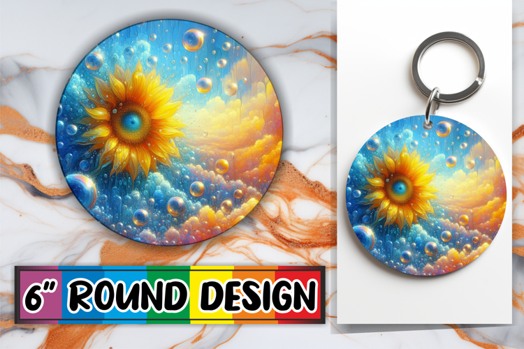 Joyful Sublimation Circle Designs PNG, 3D Flower