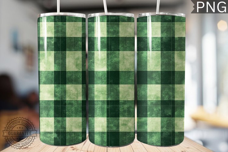 Green Plaid Tumbler Wrap - High Quality 300 Dpi