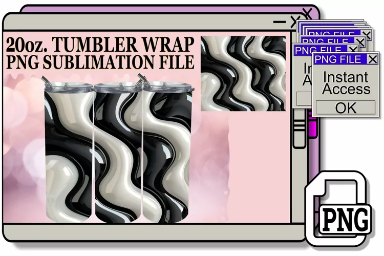 Vibrant 3D Inflated Tumbler Wrap Series