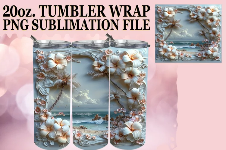 3D Petal Panorama Tumbler Wrap 20oz