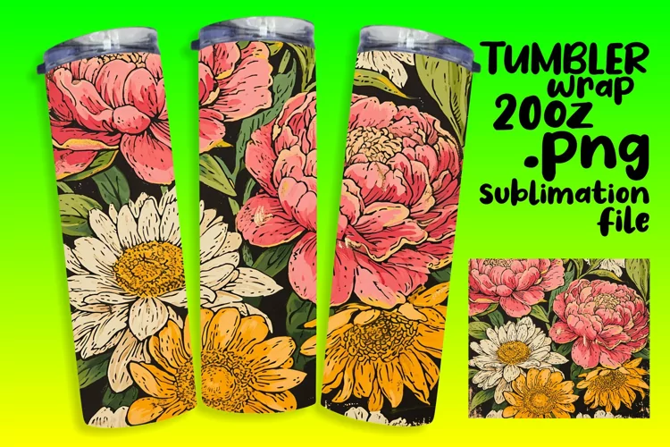 Vintage Blossom Sublimation Tumbler - 20oz Delight