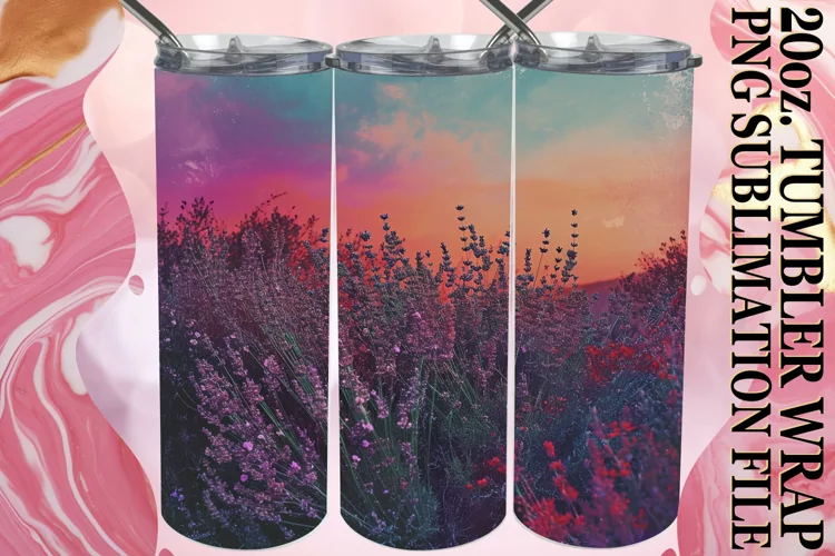 Nostalgic Blossom Paradise Tumbler Design - Retro Delight