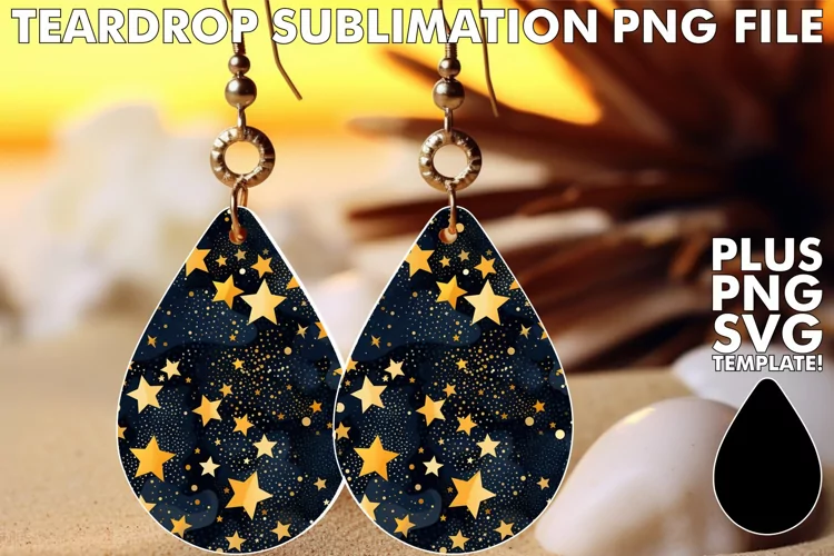 Cosmic Allure: Sublimation Star Pattern Earrings