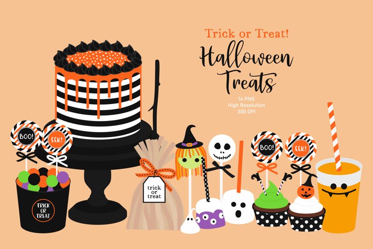 Halloween Treats Clip Art, Trick Or Treat, Halloween Graphic example image 1