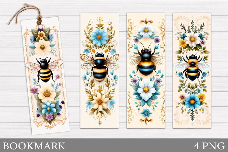 Bee Bookmark Design. Flowers Bookmark Sublimation