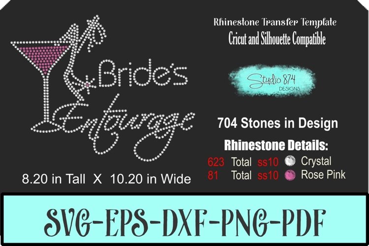 Brides Entourage Rhinestone Template - Wedding/Bachelorette example image 1