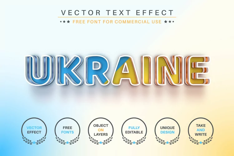 Ukraine - Editable Text Effect, Font Style