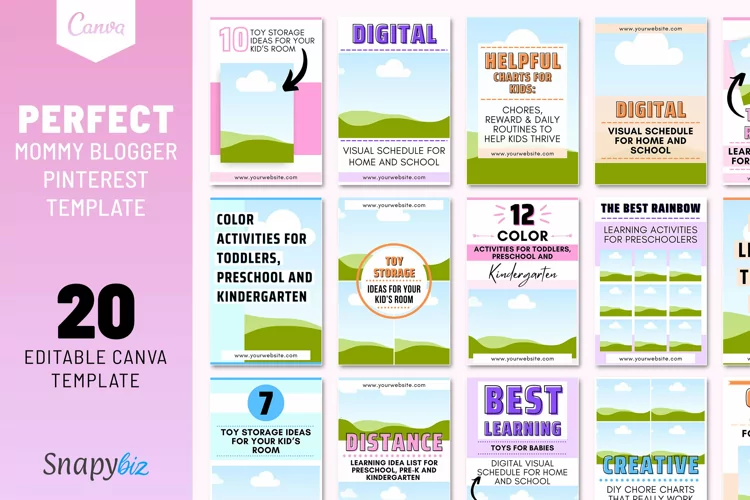 Mom Blogger Pinterest Template- Mommy Blogs- Pin Creator