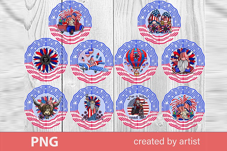 Wind Spinner 6 in, 10 in, Independence day, patriotic bundle