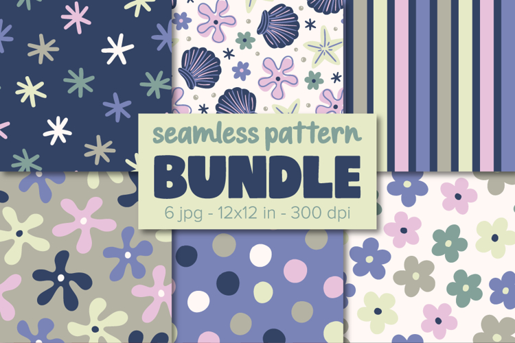 Summer Digital Papers Tropical Pattern Bunlde