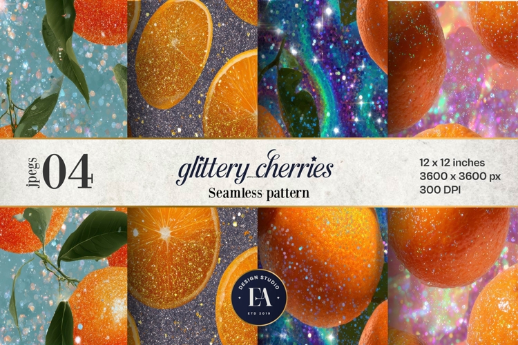 Glitter Orange Pattern | Sparkly Citrus Texture