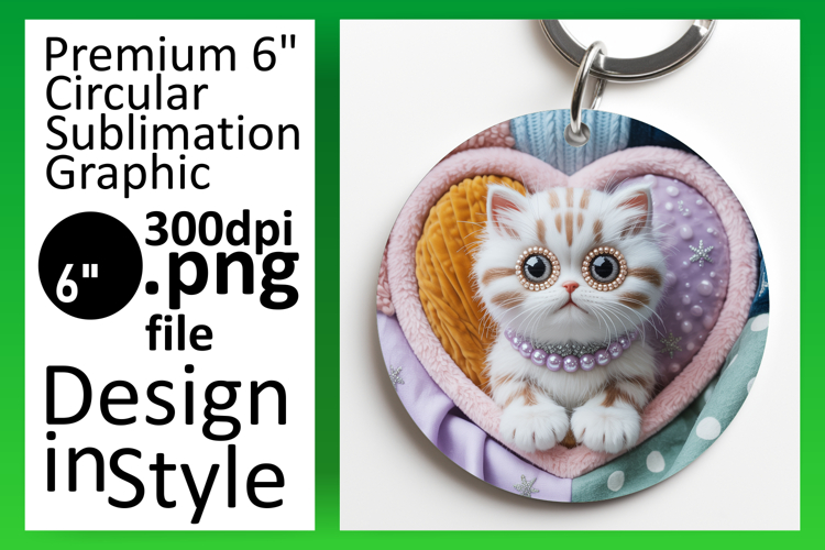 Gorgeous Round Design Keychain PNG , Holiday Pets