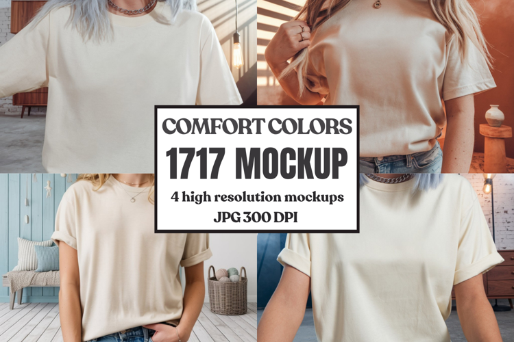 Comfort Colors 1717 T-Shirt Mockup | Garment Dyed Tee Mockup