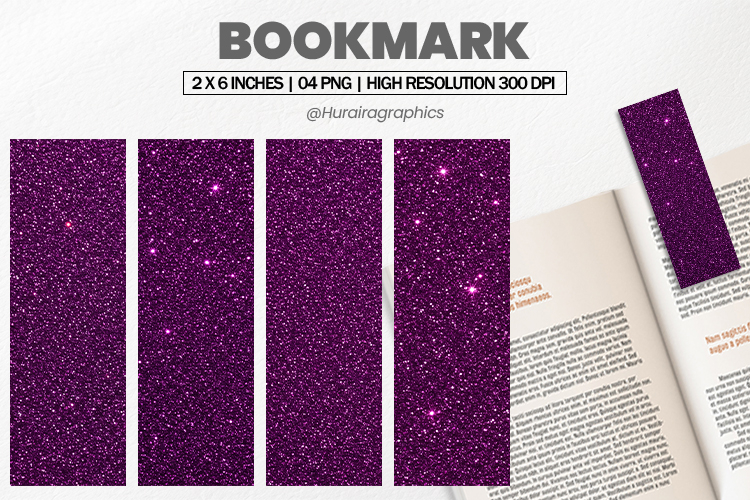 Plum Glitter Bookmarks PNG, Bookmark Sublimation