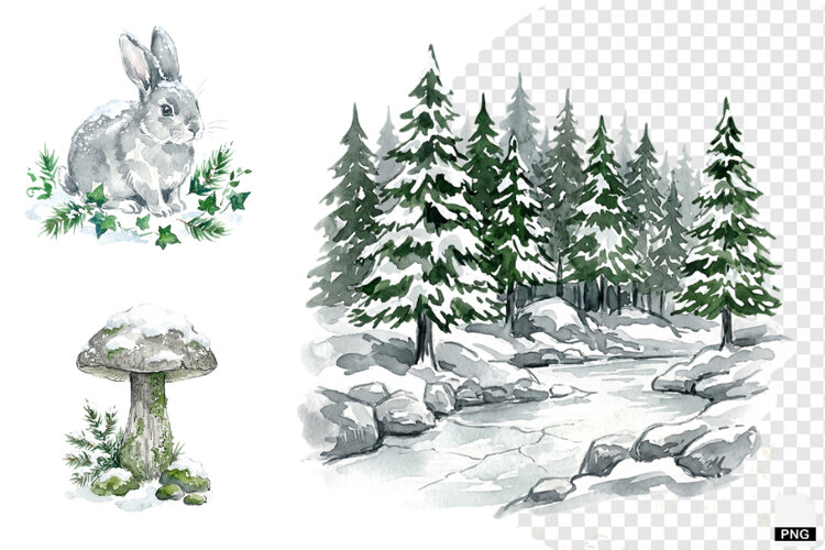 Winter Nature Escape Clipart example image 1