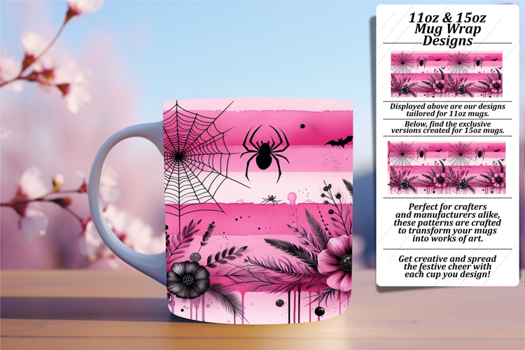 Charming 15oz Mug Wrap Png Artwork , Halloween