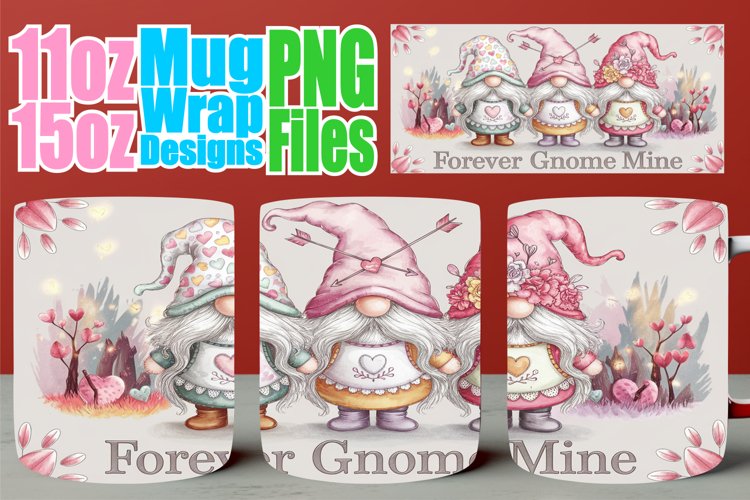 Pure joy 11oz 15oz sublimation wrap, Love Gnome example image 1