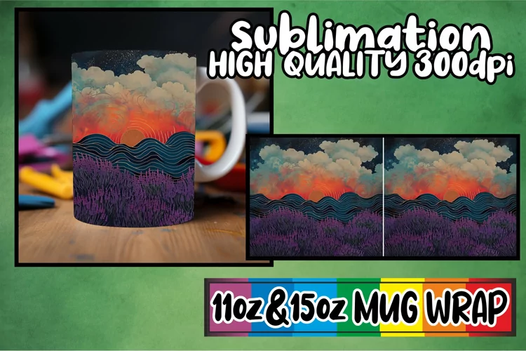 Vintage Floral Harmony: Spring Mug Wrap Sublimation
